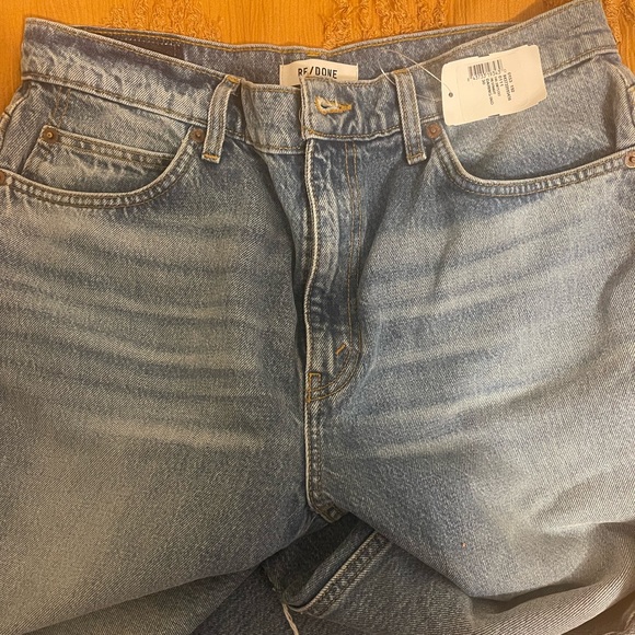 RE/DONE  70s Straight DARING INDIGO W/Rips - Picture 4 of 11